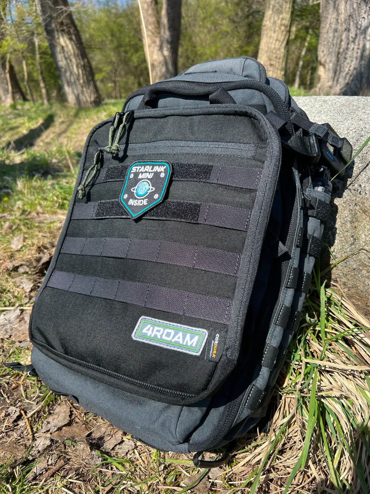 Adventure Bag for Starlink Mini. Protective case. No unpacking instant internet connection. Premium weatherproof materials. Handmade in Europe.