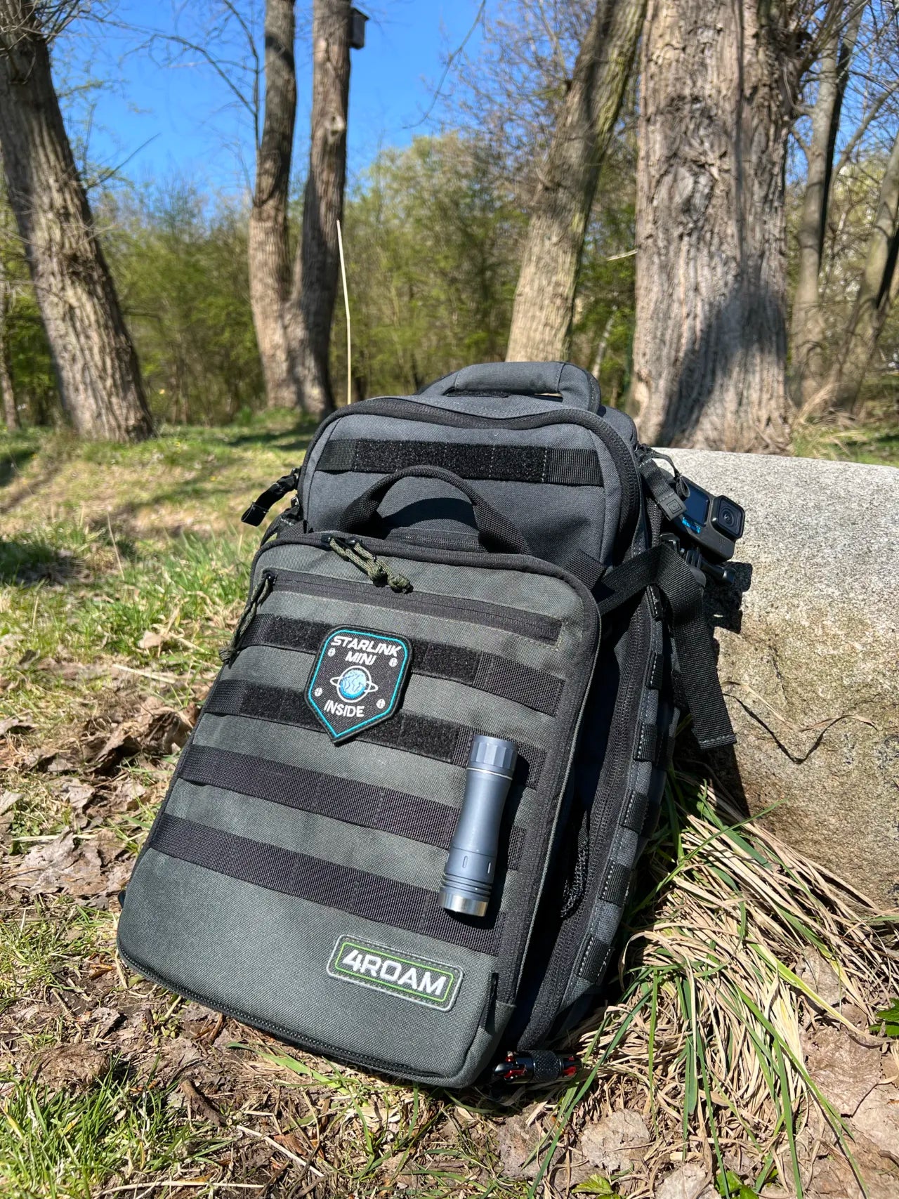 Adventure Bag for Starlink Mini. Protective case. No unpacking instant internet connection. Premium weatherproof materials. Handmade in Europe.