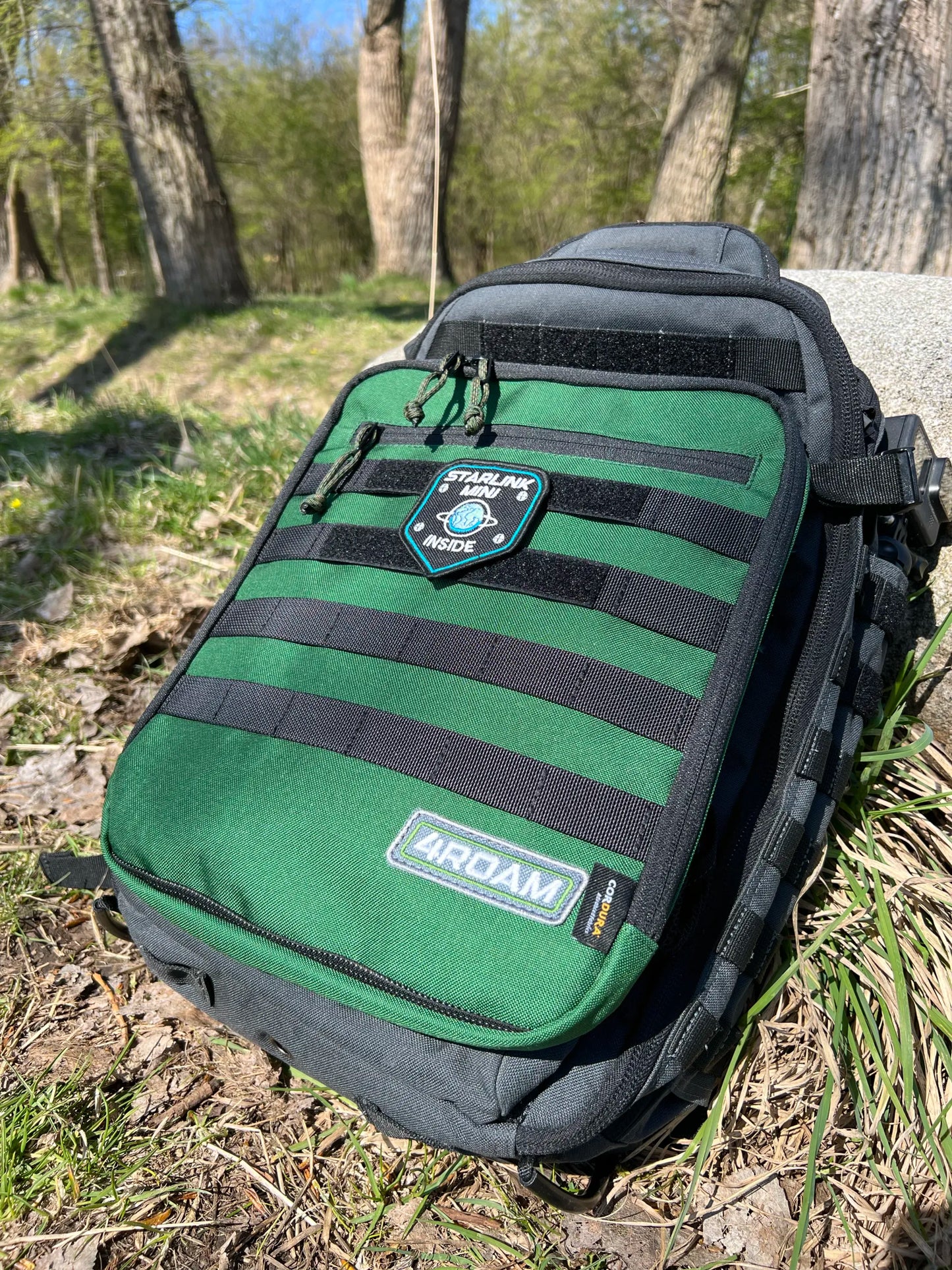 Adventure Bag for Starlink Mini. Protective case. No unpacking instant internet connection. Premium weatherproof materials. Handmade in Europe.