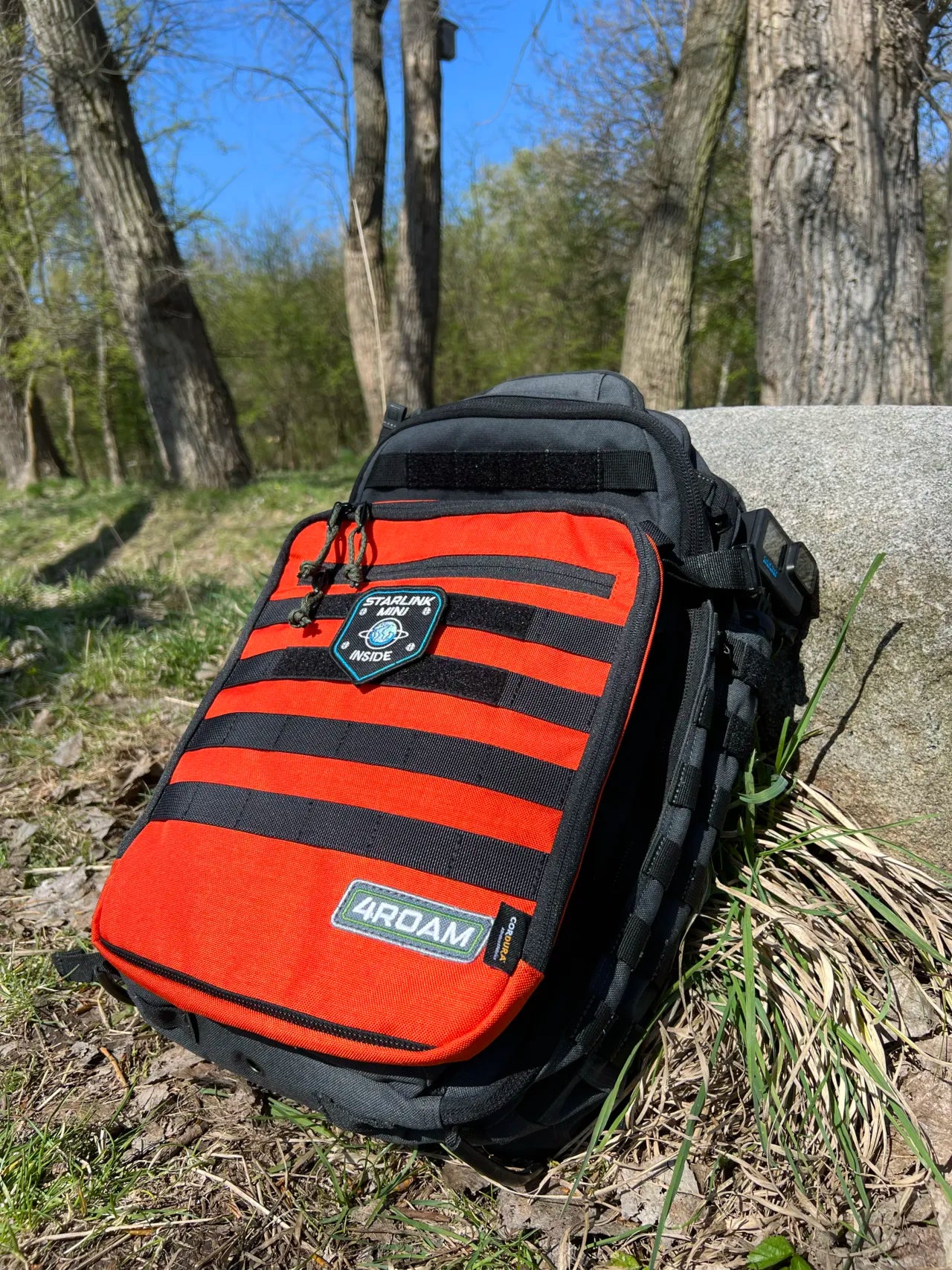 Adventure Bag for Starlink Mini. Protective case. No unpacking instant internet connection. Premium weatherproof materials. Handmade in Europe.