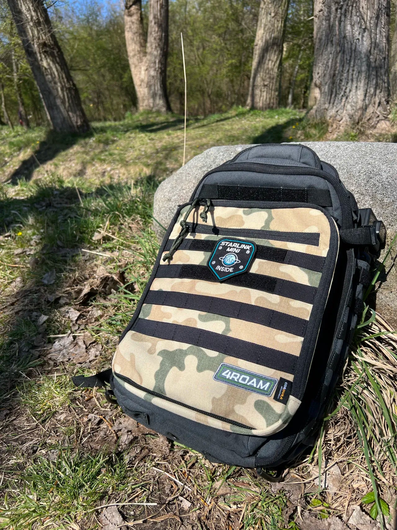Adventure Bag for Starlink Mini. Protective case. No unpacking instant internet connection. Premium weatherproof materials. Handmade in Europe.