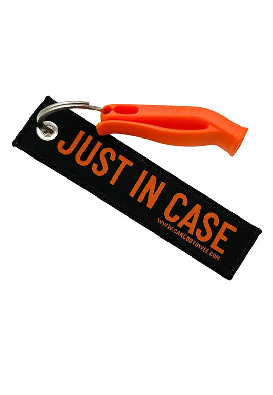“JUST IN CASE” Schlüsselanhänger mit Notfallpfeife